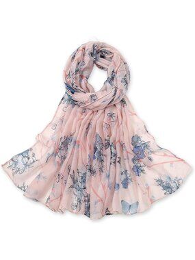 Women's Baby Pink Cover Hijab Cotton Voile Wrap for Spring Fall Scarf Shawl